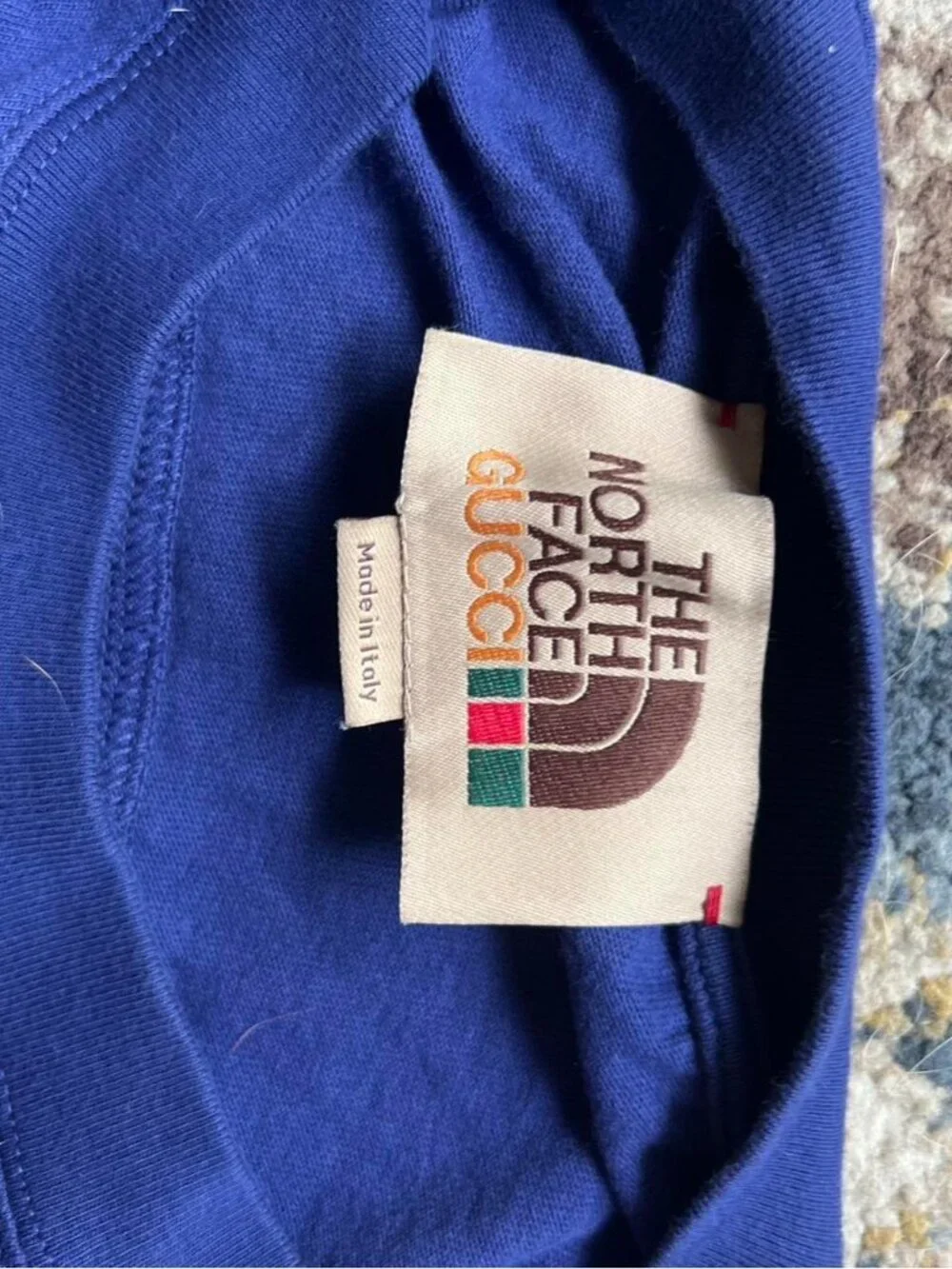 Gucci x The North Face Logo Tee Blue Size L